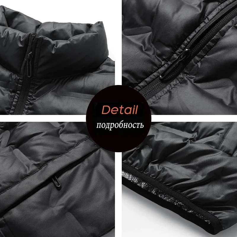 8XL الرجال الشتاء العلامة التجارية سترة دافئة رجالي عادية الخريف أبلى سترات صدرية الرجال وتتسابق موضة جاكيت بلا إكمام سترة الذكور 7XL6XL #6