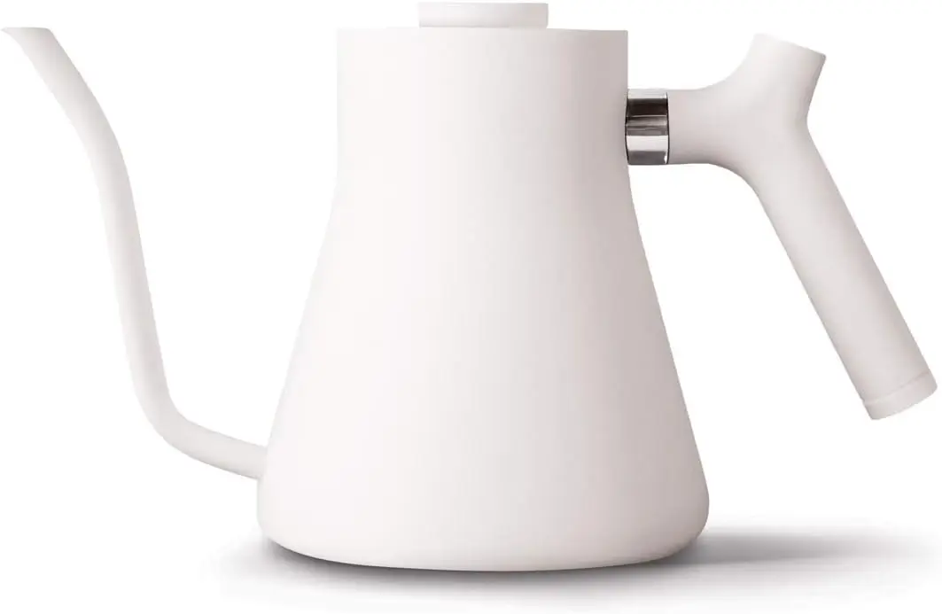 

Stagg Stovetop Pour-Over Coffee and Tea Kettle - Gooseneck Teapot with Precision Pour Spout, Built-In Thermometer, Matte White,
