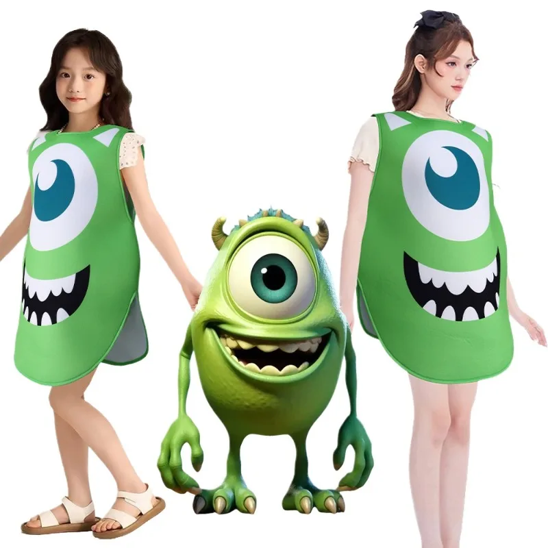 Anime Adult Kids Mike Wazowski Monster Cosplay University Halloween Purim Carnival Funny Costume Birthday Party Fance Dress Suit