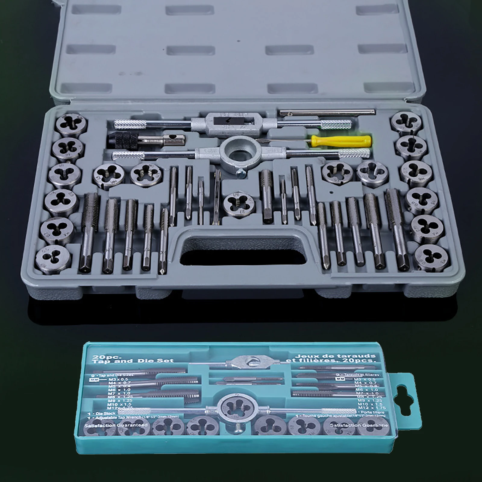 Metric Tap And Die Grupo Male Thread Screw Threading Tool Kit Liga de Aço Mecânica Ferramentas Profissionais Máquina M3-m12