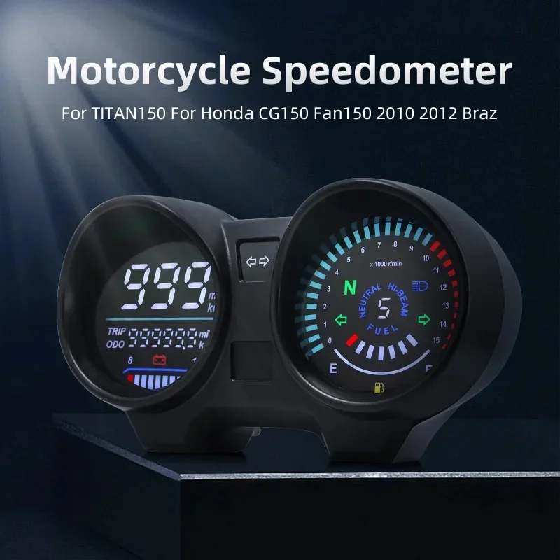 Motorcycle LED Digital Instrument Panel 15000 RPM Modified Tachometer for TITAN 150 and CG150 Fan150