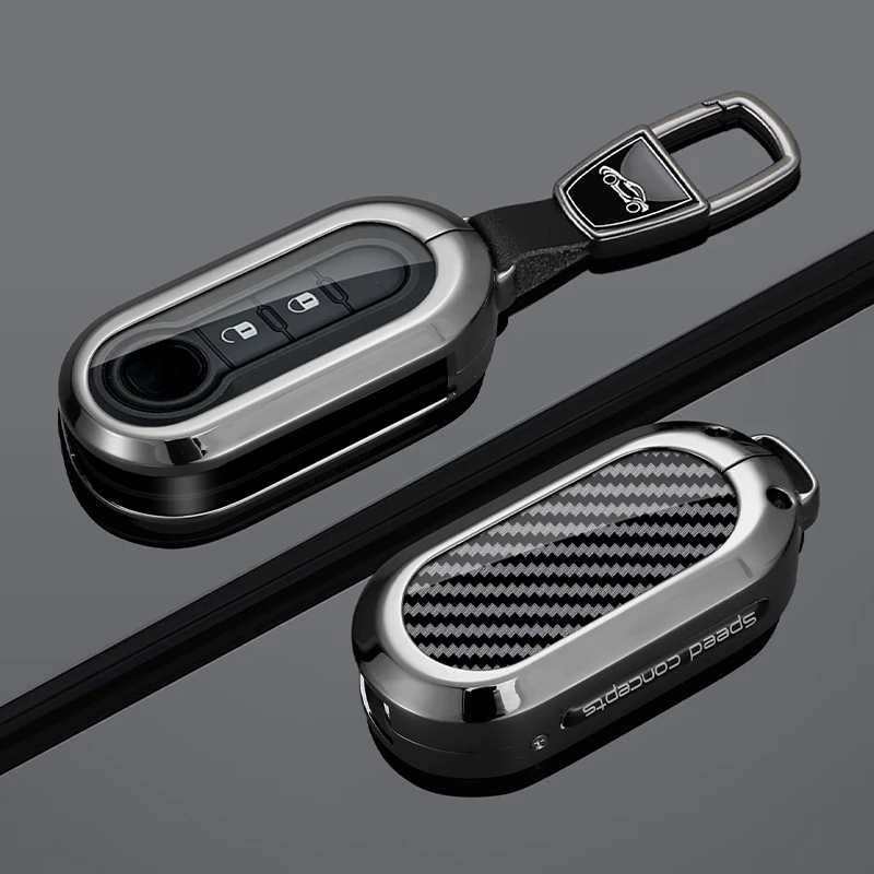 Suitable Alloy Carbon Fiber Car Key Case Cover For FIAT Panda 500 Punto Ducato Lancia Musa Citroen Jumper Peugeot Accessories