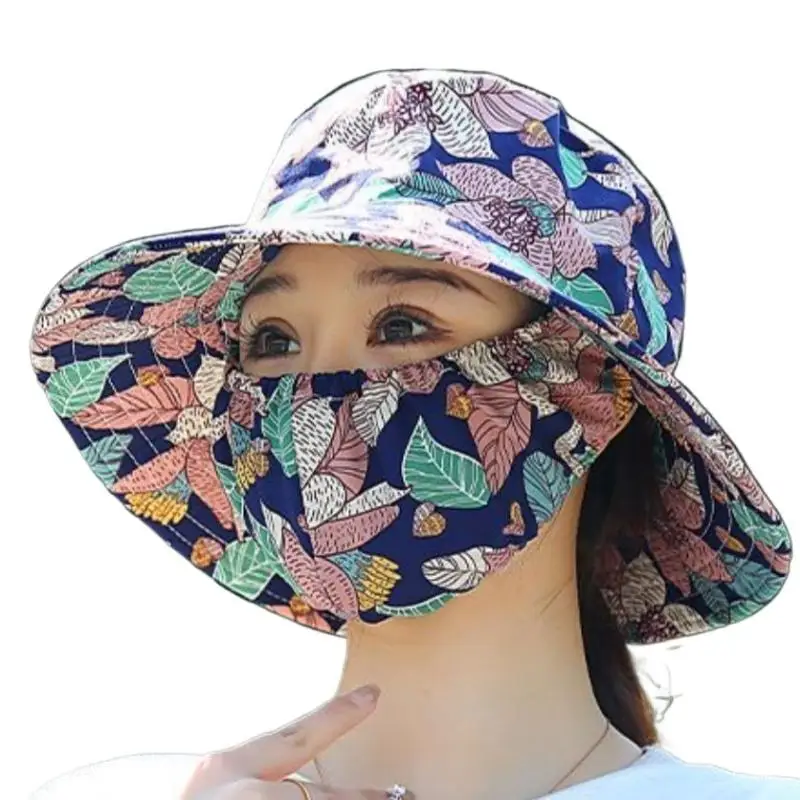 1 Stück Sommer-Damenhut im ländlichen Stil mit Blumenmuster, Maske und modischem Fischerhut – Detail 6