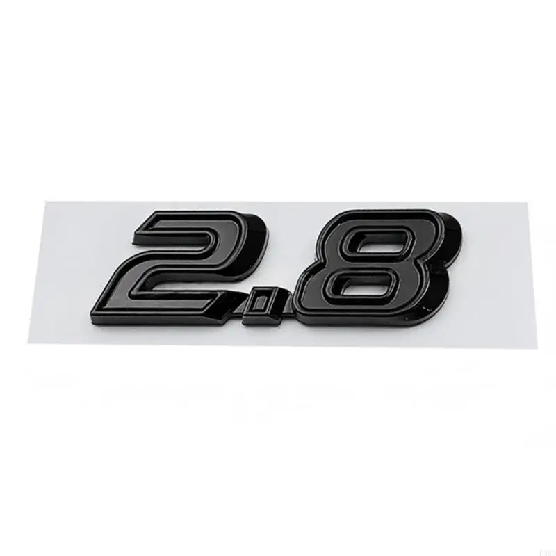 ABS 2.8 Car Badge, Glossy Exterior Trunk Accent with 3D Numeral Design and Application for Car Owners