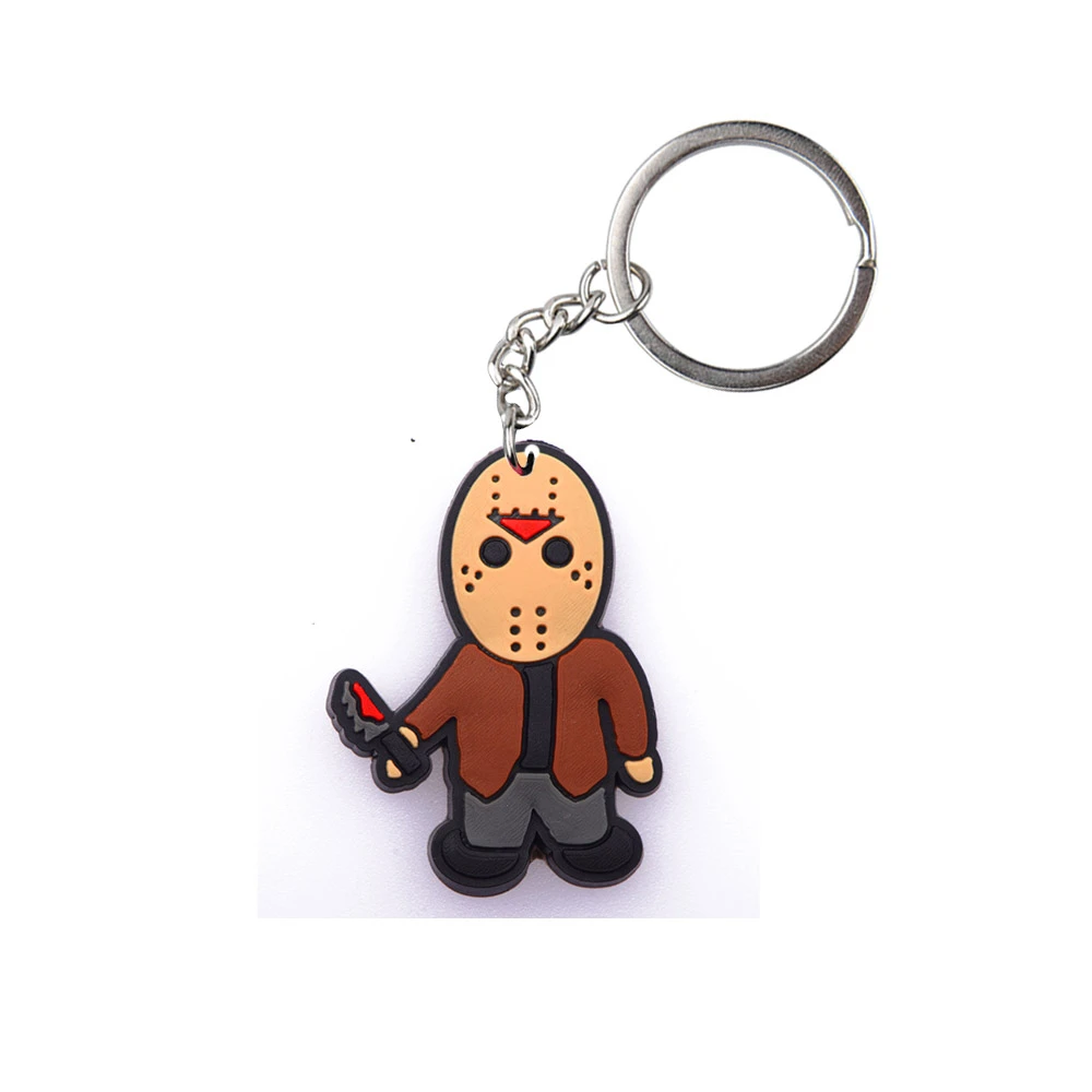 Feliz Halloween Horror Anime Chaveiros para Crianças, Personagem de Desenhos Animados, Palhaço, Porker Killer, Cool Key Rings, Meninos e Meninas