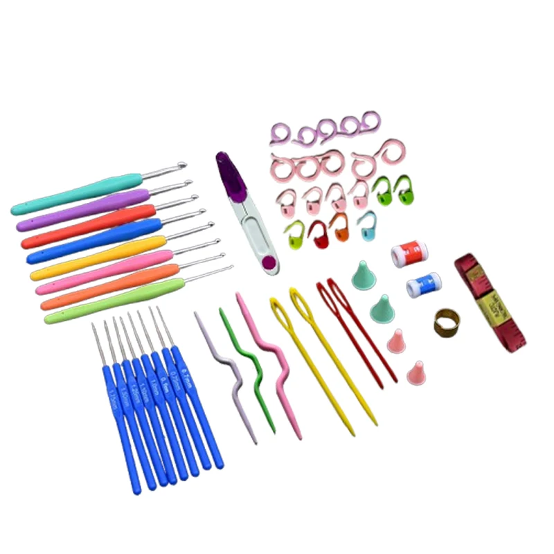 مجموعة خطافات كروشيه، مقابض مريحة وناعمة، مجموعة إبر الحياكة مع علبة لالتهاب المفاصل، مجموعة إبر الكروشيه للمبتدئين