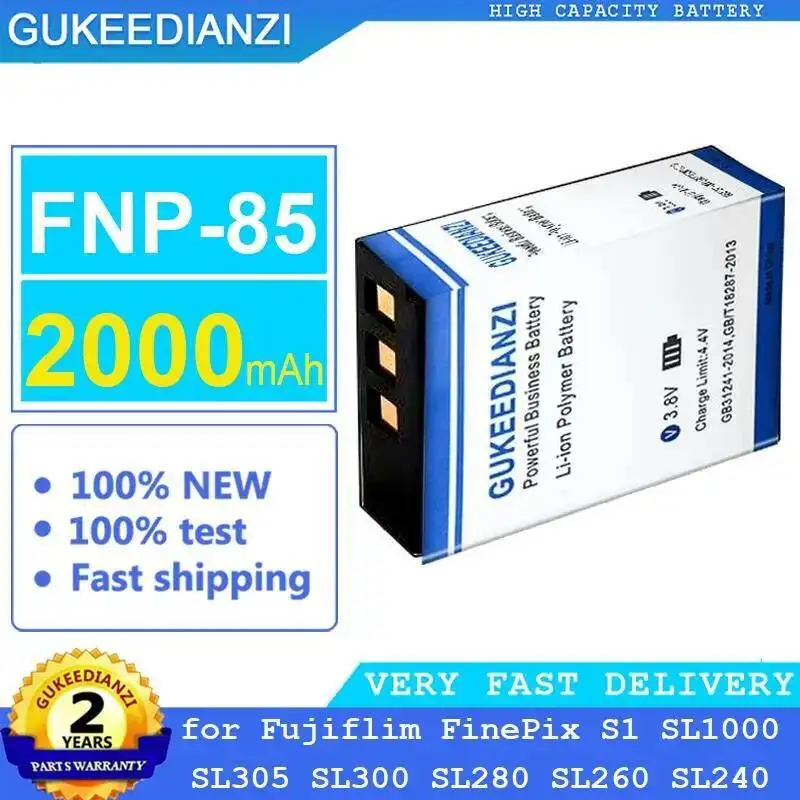 

Stable 2000Mah Camera Battery Fnp-85 For Fujiflim Finepix S1 SL1000 SL305 SL300 SL280 SL260 SL240
