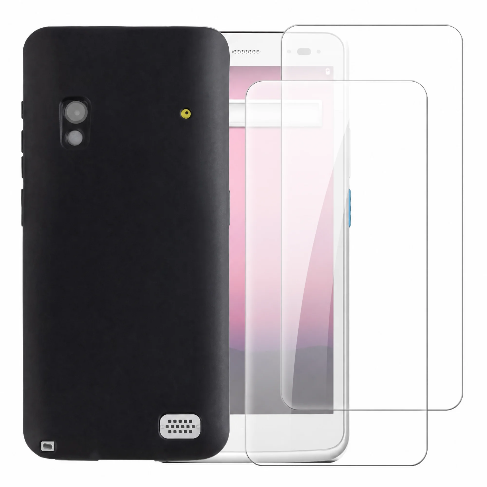 Soft Case + 2 Pack Tempered Glass Screen Protectors For Honeywell ScanPal EDA50P Full-Body Protection