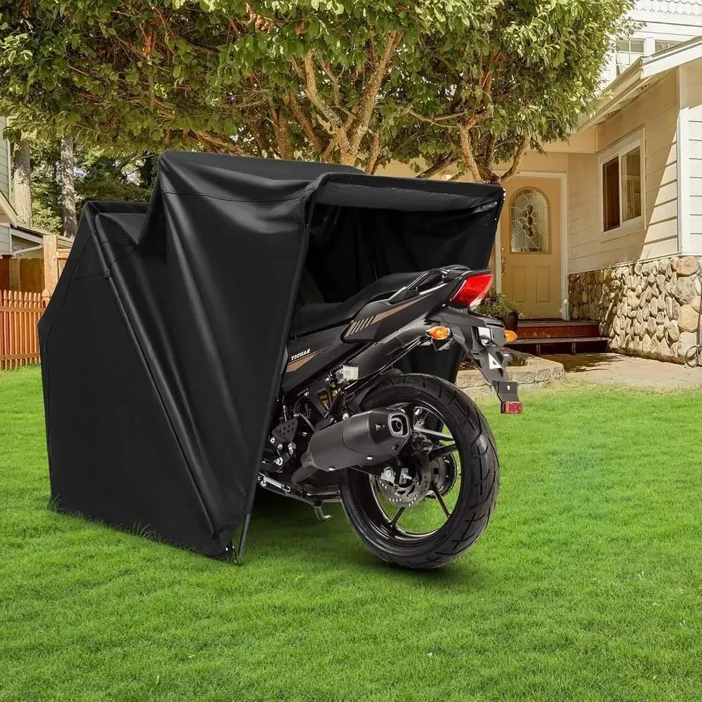 Heavy-Duty 136x54x75 Motorcycle Shed with Waterproof 600D Fabric and Roll-up Mesh Windows