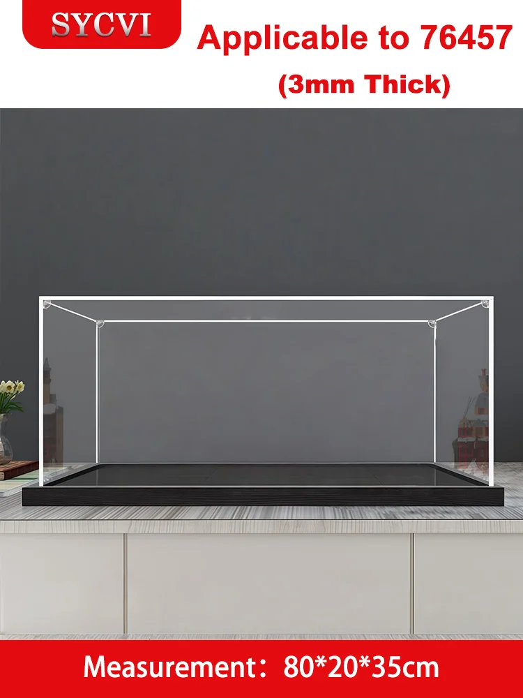 Vetrina in acrilico trasparente per modello 76457, vetrina da collezione antipolvere per blocchi di costruzione, dimensioni 80x20x35 cm spessore 3 mm