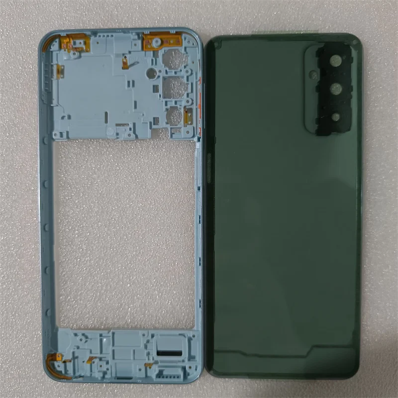 For Samsung Galaxy M23 5G M236 Phone Housing Middle Frame+Battery Back Cover Case Panel Lid Rear Door+ Camera Lens Repair Parts