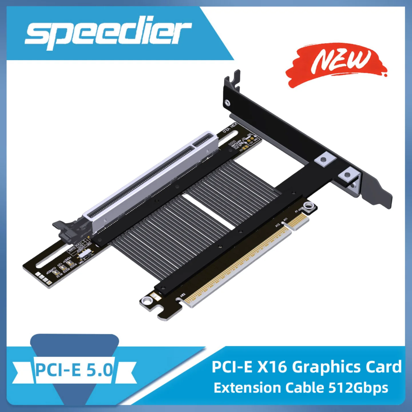 2025 NEW ADT Graphics Card Extension Cable PCIe 5.0x16 GEN5 High-speed Lossless Flexible Cable Riser for NVIDIA RTX50 AMD RX90xx