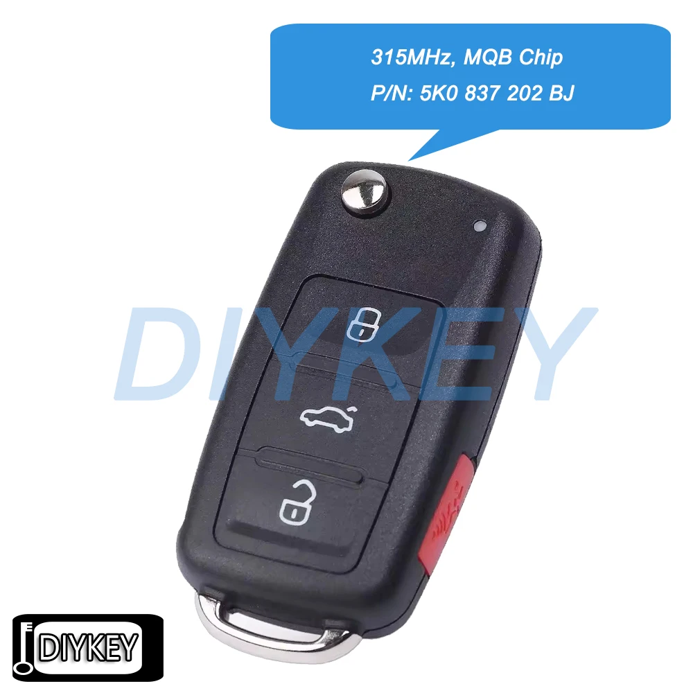 3 + 1 4 أزرار الوجه مفتاح السيارة عن بعد فوب 315 ميجا هرتز Megamos AES رقاقة لفولكس واجن فولكس فاجن جيتا باسات 2017 2018 NBGFS93N, 5K0 837 202 BJ #1