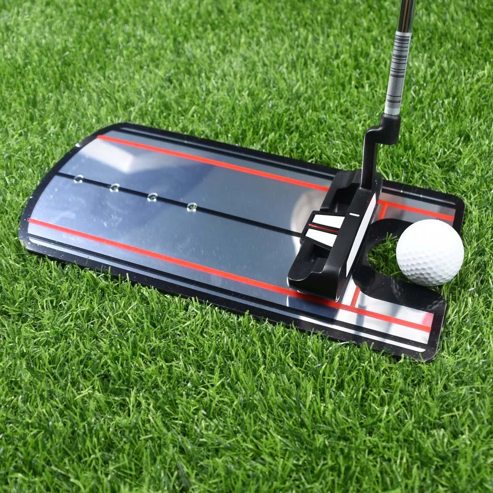 Golf Putting Mirror Training Aid - Alignment Practice Tool with Eye Line Guide, Portable Putter Trainer for Indoor/Outdoor