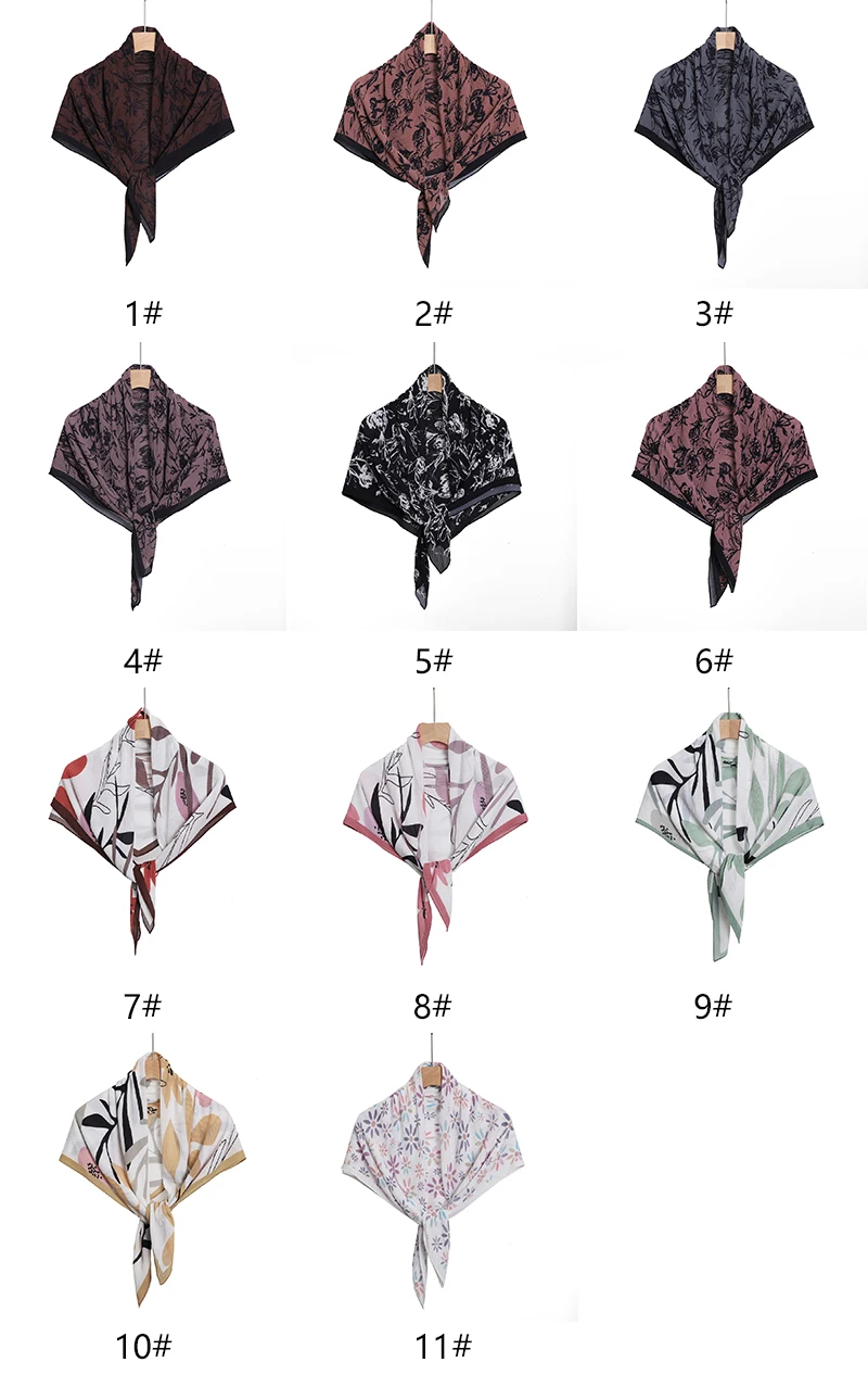 New Pleated Square Scarf For Women Muslim Hijab Scarf Printed Chiffon Scarf Islamic Headscarf Wraps Ramadan Stoles Headbands