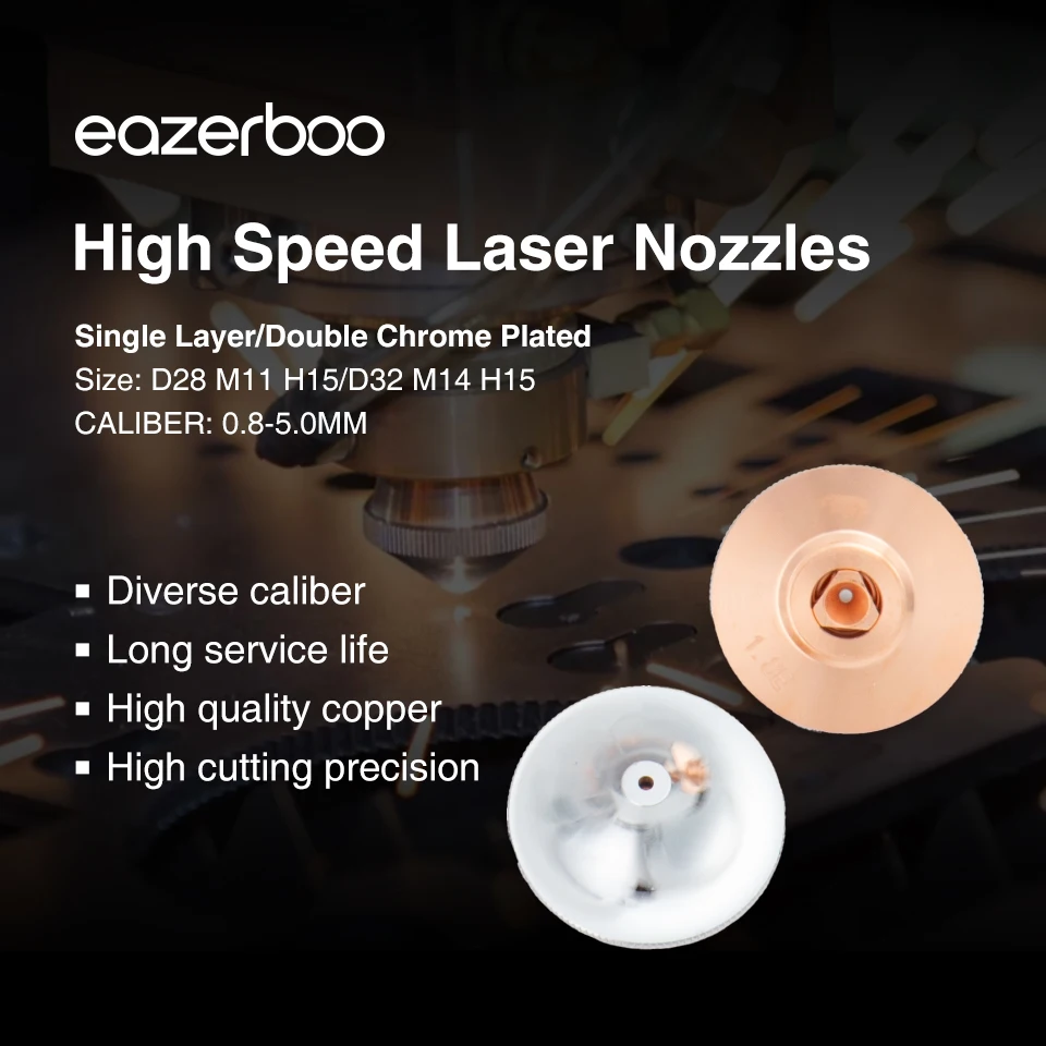 Raytools High Speed Laser Cutting Nozzle D32 D28 H15 Single Double Chrome Nozzle 2.0 2.5mm for Raytools Precitec Laser Head Part