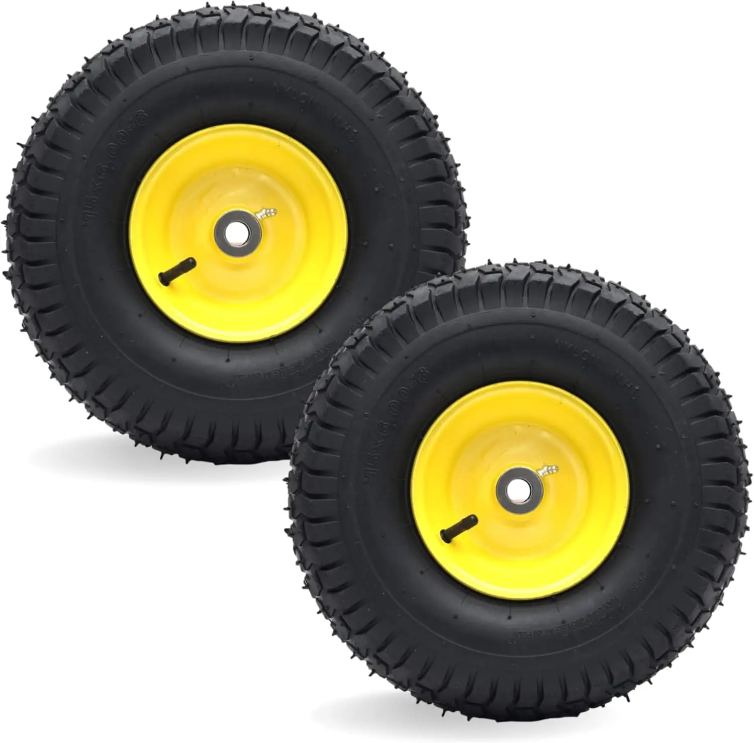 

15" x 6.00-6" Front Tire and Wheel Assemblies for Riding Mowers, Compatible with D100 Series, 4Ply Pneumatic Set of 2
