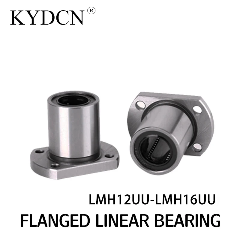 4PCS LMH12UU LMH13UU LMH16UU Round Flange Coupling Linear Motion Bearing For Rod shaft