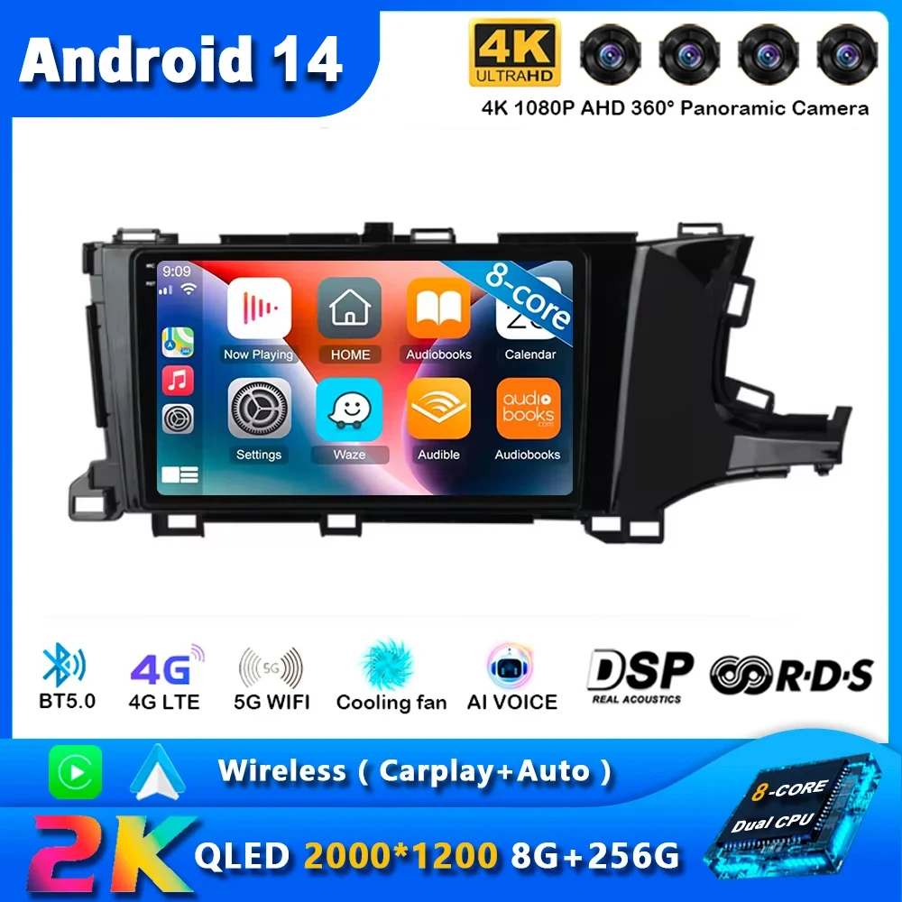 

For Honda Shuttle 2 2015-2020 QLED Car Radio Android 14 RHD Stereo Multimedia Video Player Navigation 2din DVD