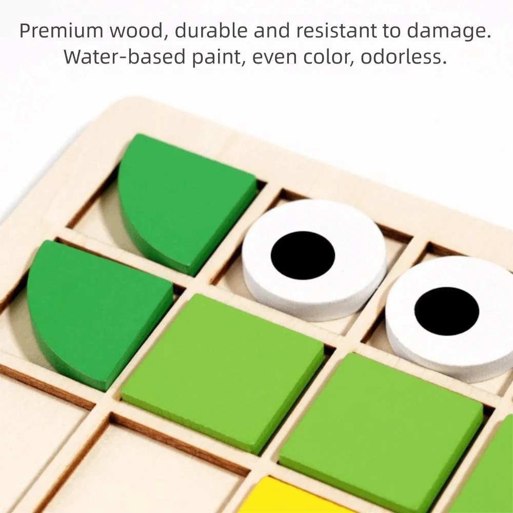 Jigsaw Puzzle Wooden Puzzle Toy Colorful Sensory Game Early Educational Toy Geometric Shape Jigsaw Children's Gifts