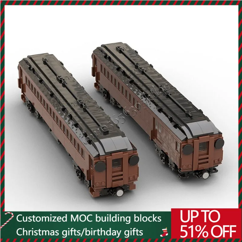 

1698 шт. MOC, Лидер продаж, ретро-стиль, классические модели кареток с пассажирским поездом, сделай сам, индивидуальная ностальгическая серия, головоломки, подарки на день рождения