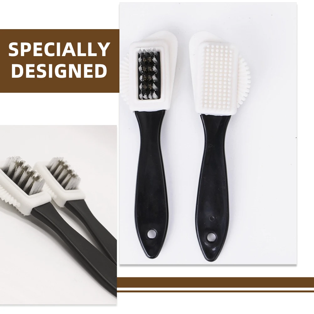 

2 Pcs Cleaning Shoe Polish Brush Multifunction Soft Suede for Shoes Wood