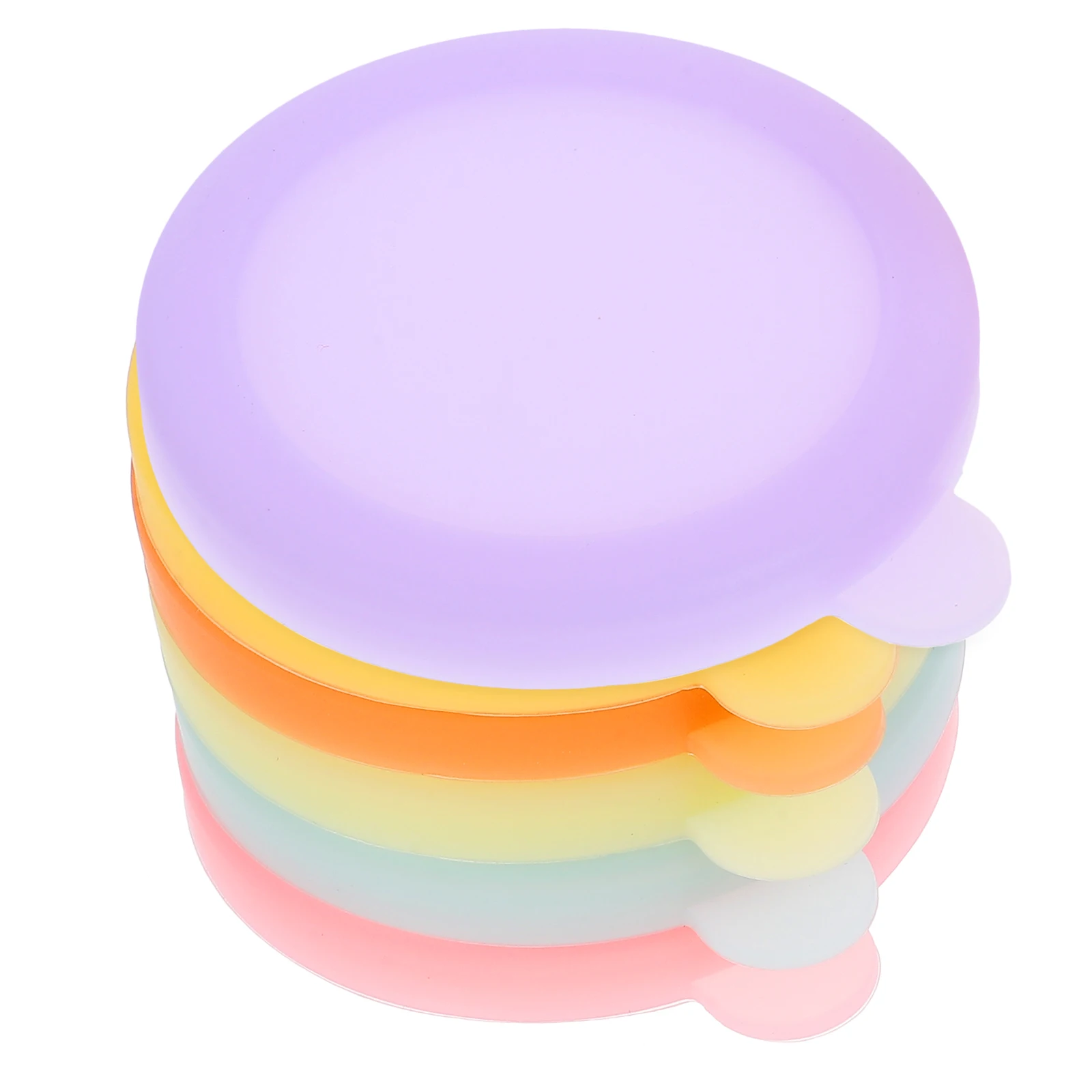 

6pcs Silicone Lids Leakproof Condiment Cups Reusable Sauce Bowl Covers Kitchen Seasoning Dish Lids For Dipping Bowls Soy