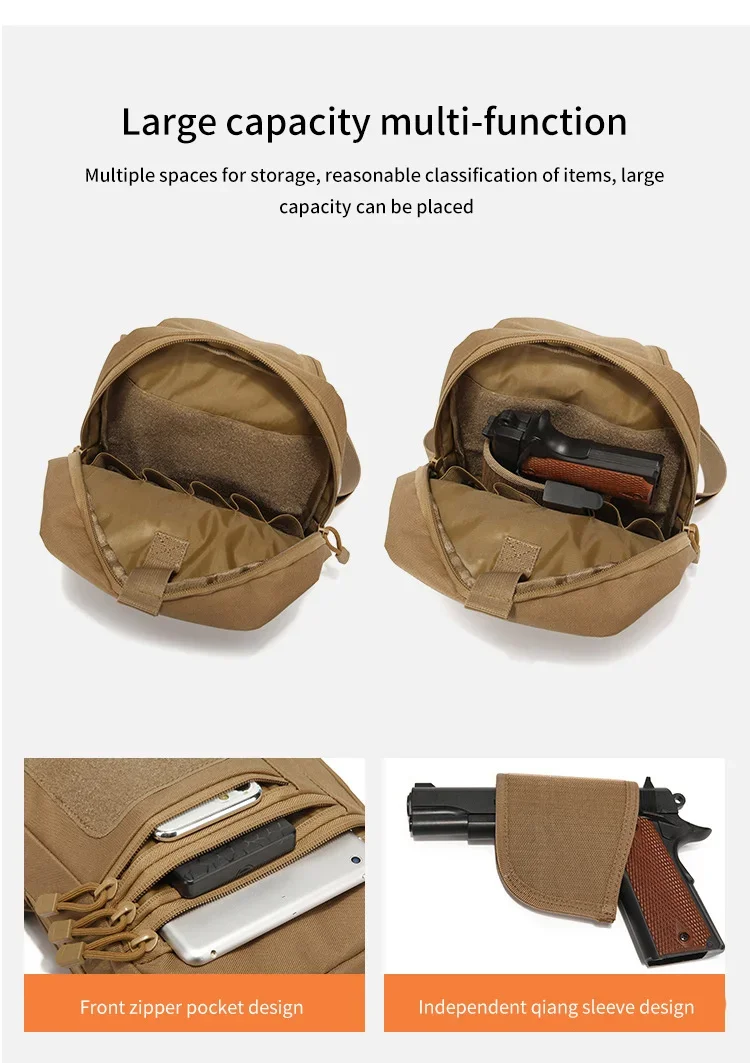 Tactical Gun Bag Shoulder Strap Bag Men Hiking Backpack Nylon Outdoor Hunting Camping Fishing Trekking Chest Sling Bag