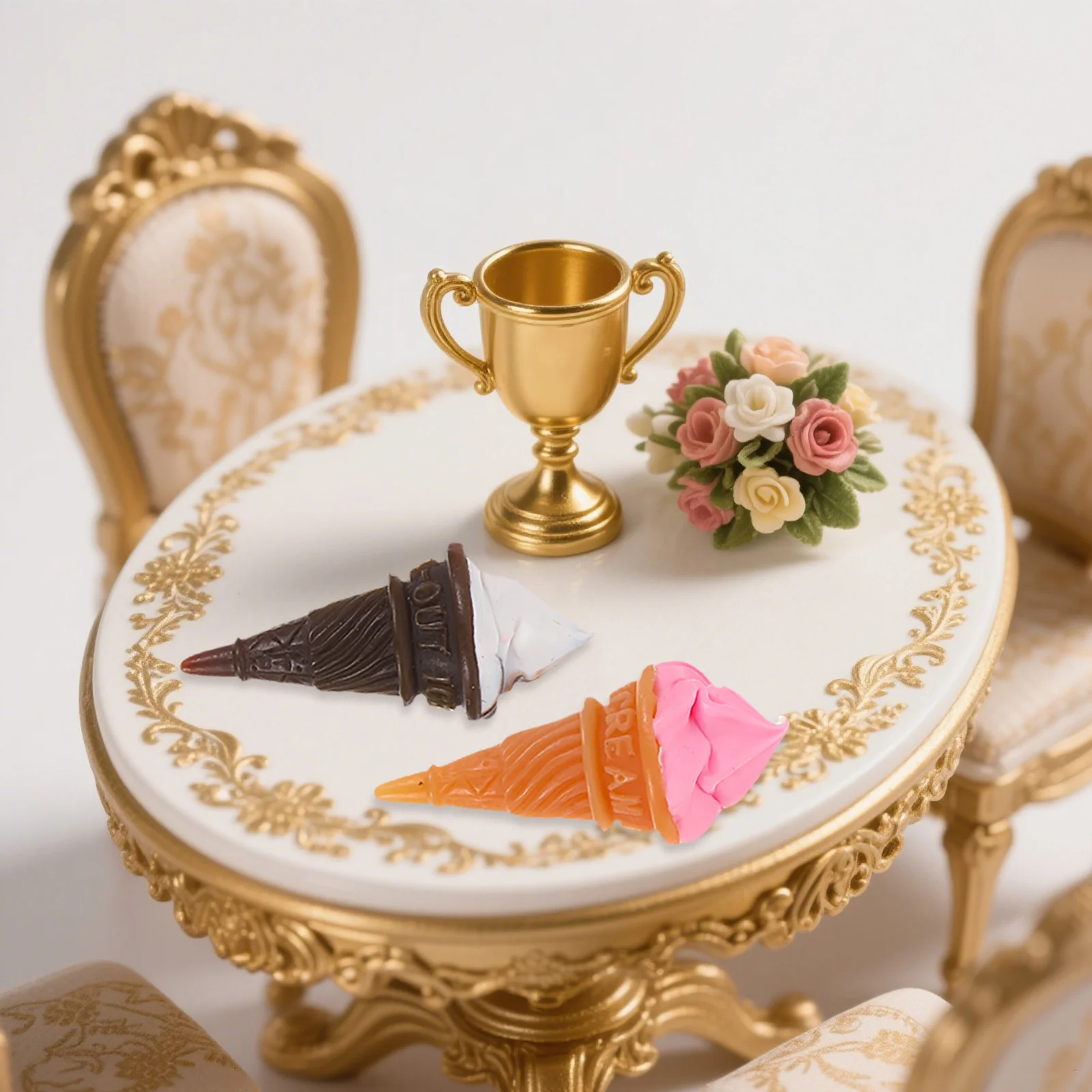 

12Pcs Miniature Resin Ice Cream Decorations Tiny Dessert Props Dollhouse Kitchen Decor Micro Landscape Accessories