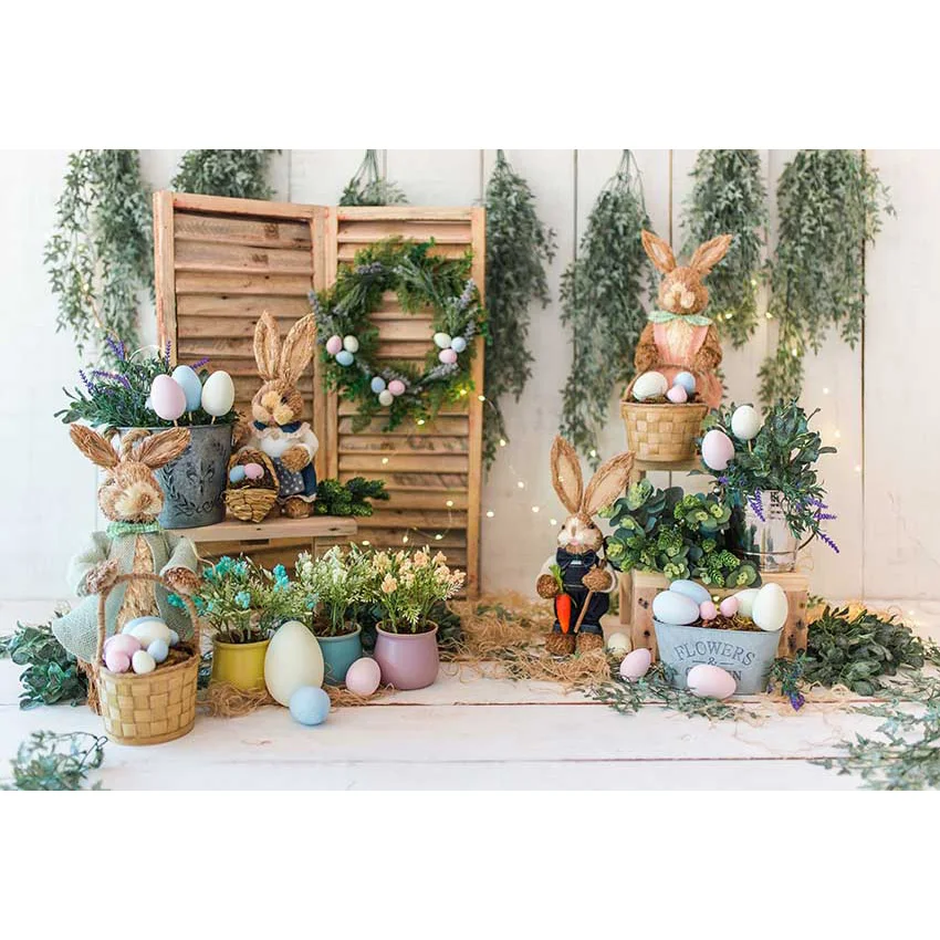 Mehofond กระต่าย1st Birthday Party การถ่ายภาพพื้นหลังฤดูใบไม้ผลิอีสเตอร์กระต่ายแครอททารกแรกเกิดเด็กฉากหลัง Photo Studio Props