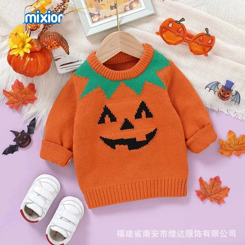 

Halloween Sweater Boys Knitted Top Girls Winter Cartoon Pullover Autumn New Baby Toddler Cute Jumper Kids Casual Clothes