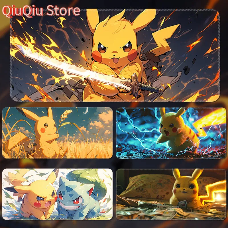 

Pikachu Mouse Pad Oversized Pokémon Cartoon Desktop Pad Cute Anime Customized Computer Keyboard Pad