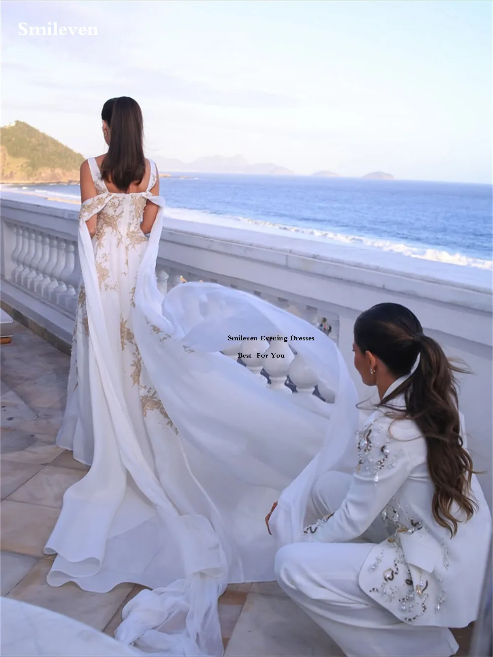 Smileven Gold Lace Wedding Dresses Ball Gowns Shiny Appliques Bridal Gowns Puff Tulle vestidos de novia 2026 Customized