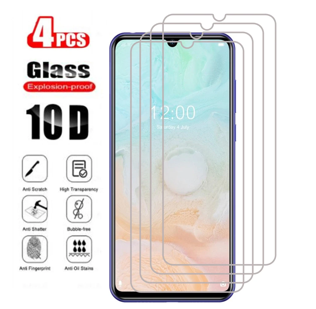 4Pcs Full Cover Protective Glass For DooGee N20 Pro Tempered Glas For DooGeeN20Pro N 20 MT6771V 6.3" Phone Screen Protector Film