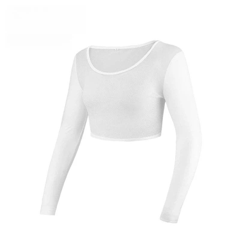 Fotografia 4: Camisas femininas de golfe com proteção solar, de seda gelada, de meio comprimento, com mangas compridas, roupas de temporada YF203