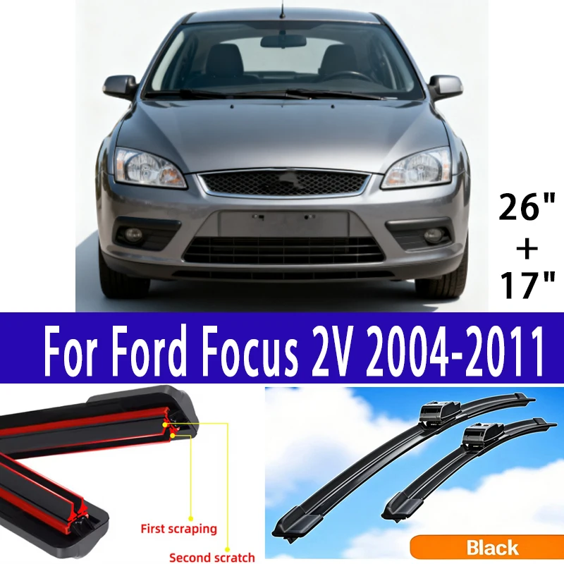 

Wiper Front Wiper Blades Set For Ford Focus 2 2004 2005 2006 2007 2008 2009 2010 2011 Front Rear Window 26"+17"