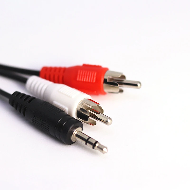 3.5mm Jack to 2 RCA Audio Cables Stereo 3.5 mm Male to 2RCA Male Coaxial Aux Cable For TV Sound Laptop Mp3 Speakers 1.5M