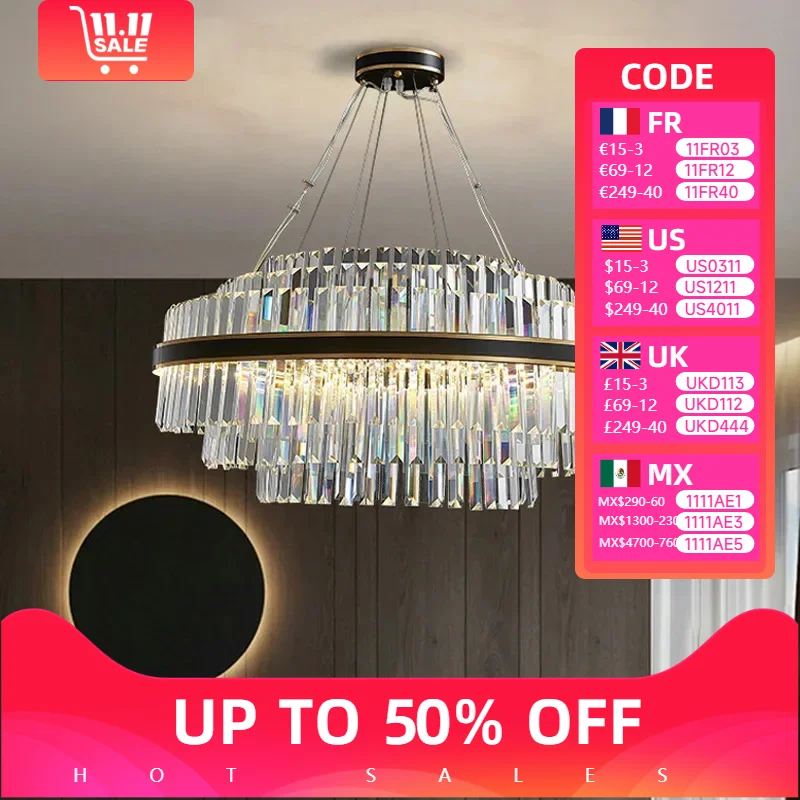

Modern Luxury Crystal Chandeliers Home Lighting for Living Dining Room Lustre Decorate Indoor Ceiling Pendant Led Lights Fixture