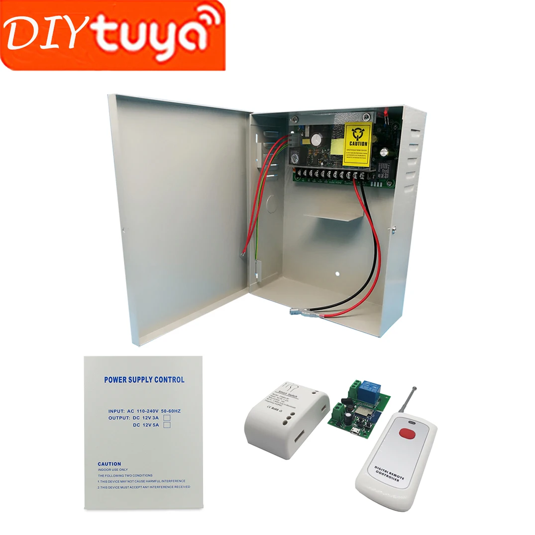 

DIY WiFi Tuya AC110-240V DC 12V5A Back Up Battery Function Switching Door Lock Access Control Power Supply