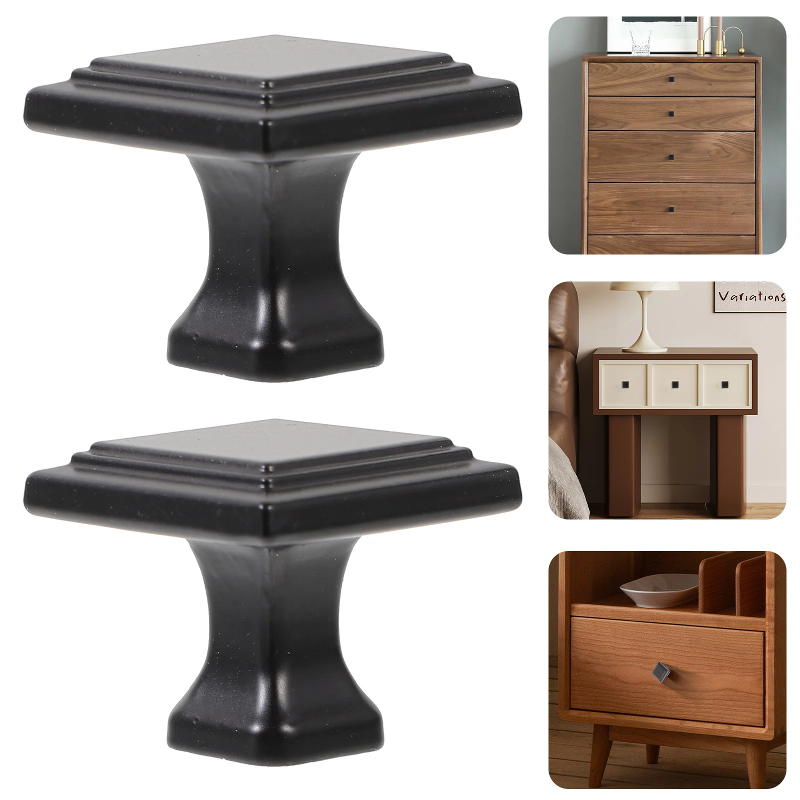 

6Pcs Square Cabinet Knobs Modern Aluminum Alloy Kitchen Drawer Handles Hardware Square Cabinet Knobs Kitchen Hardware