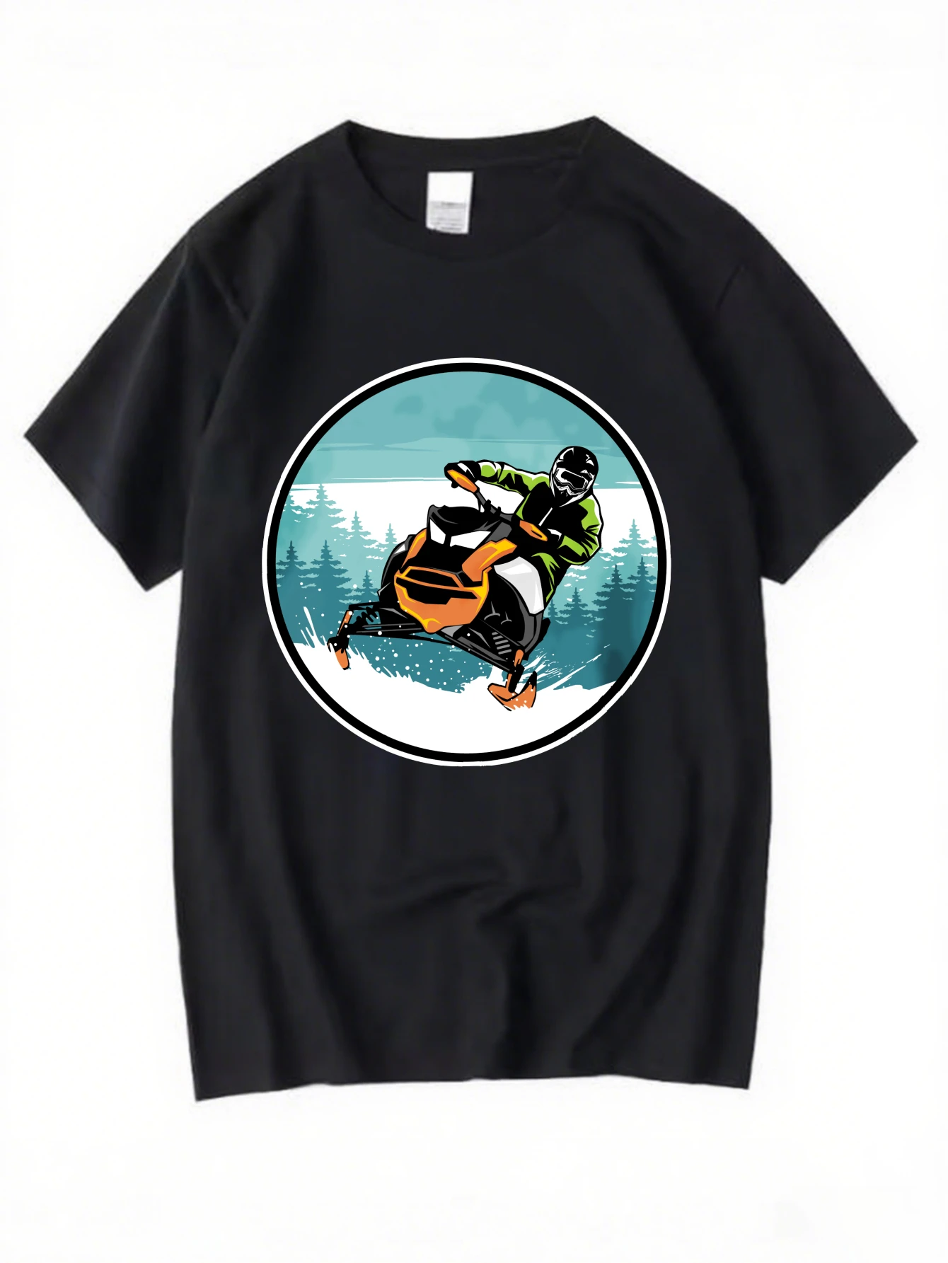 Retro Vintage Biker Eagle Graphic T-Shirt for Men, Biker Style Short Sleeve Tee, Eagle Biker Print Tops