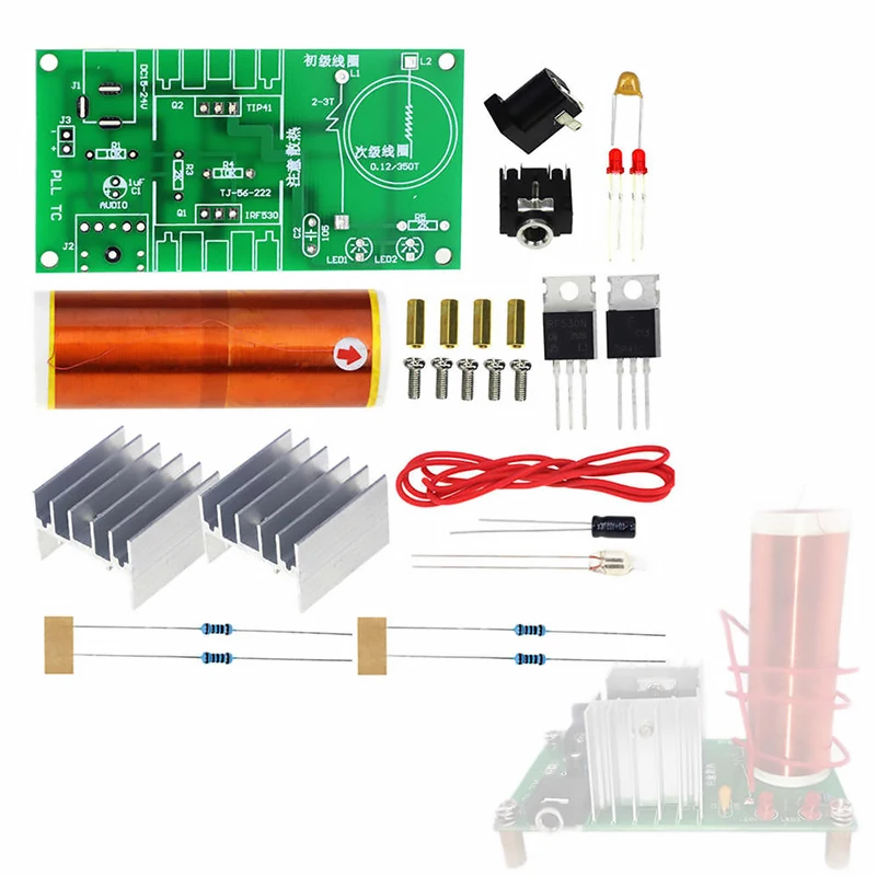 1 Set Mini Tesla Spule Kit 15 W Mini Musik Tesla Spule Plasma Lautsprecher Tesla Drahtlose Übertragung DC 15-24 V DIY Kits