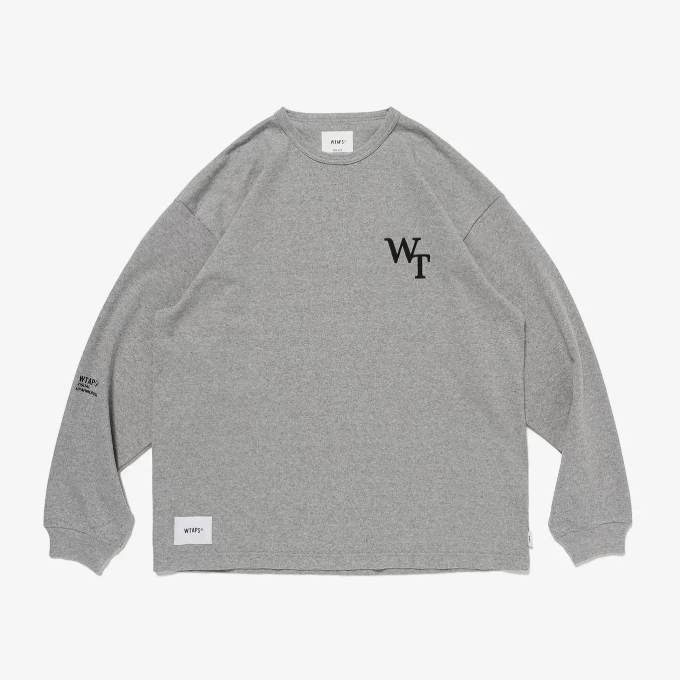 WTAPS 2026 Autumn Men’s Heavyweight Cotton Long Sleeve T Shirt Embroidered Crew Neck Loose Fit Casual Streetwear Top