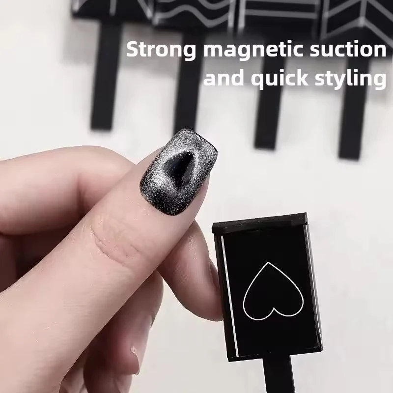 5 pezzi Nail Art Cat Eye Magnete a forma di cuore 3D Magnete Cat Eye Gel fai da te Modello d'amore Magnete magico Strumento magnetico per lucidatura adatto