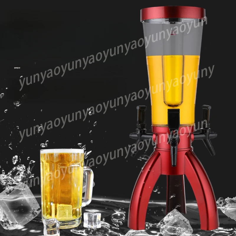 Draft Beer Keg, 3L Beer Dispenser with Lighted Tap, Beverage Barrel for Bars and Commercial Use, Beer Tower for Events