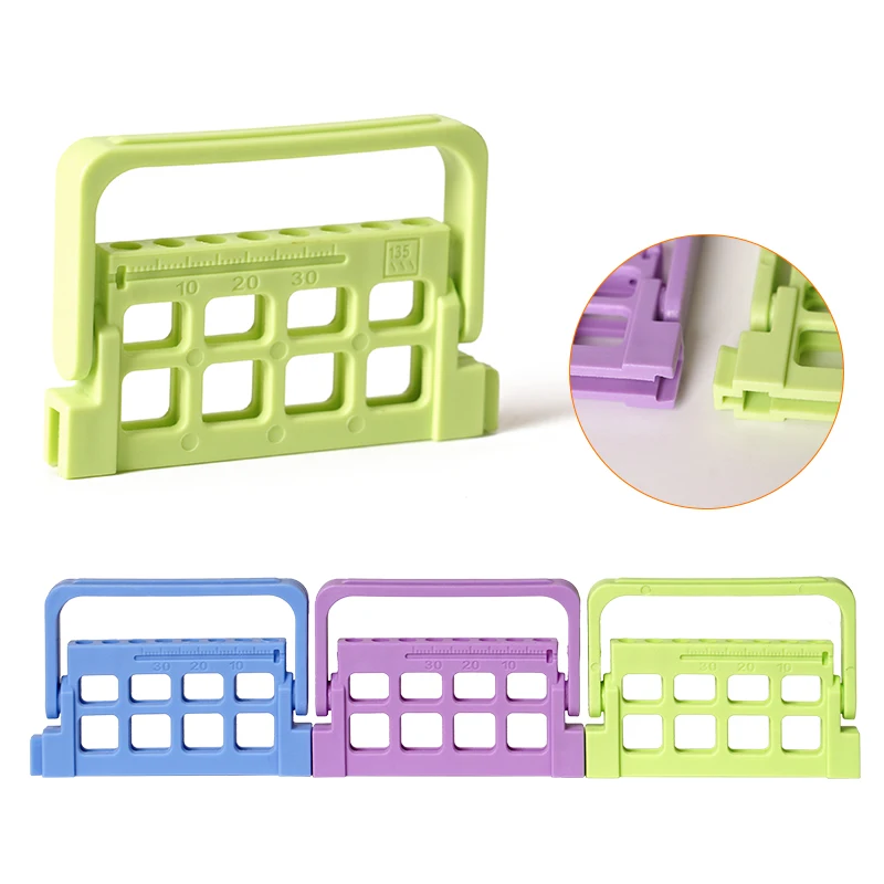 

3pcs 8Holes Dental Endo Files Holder 3 Colos Portable Dental Endo Files Holder Drill Storage Stand Endo Tray Instrument