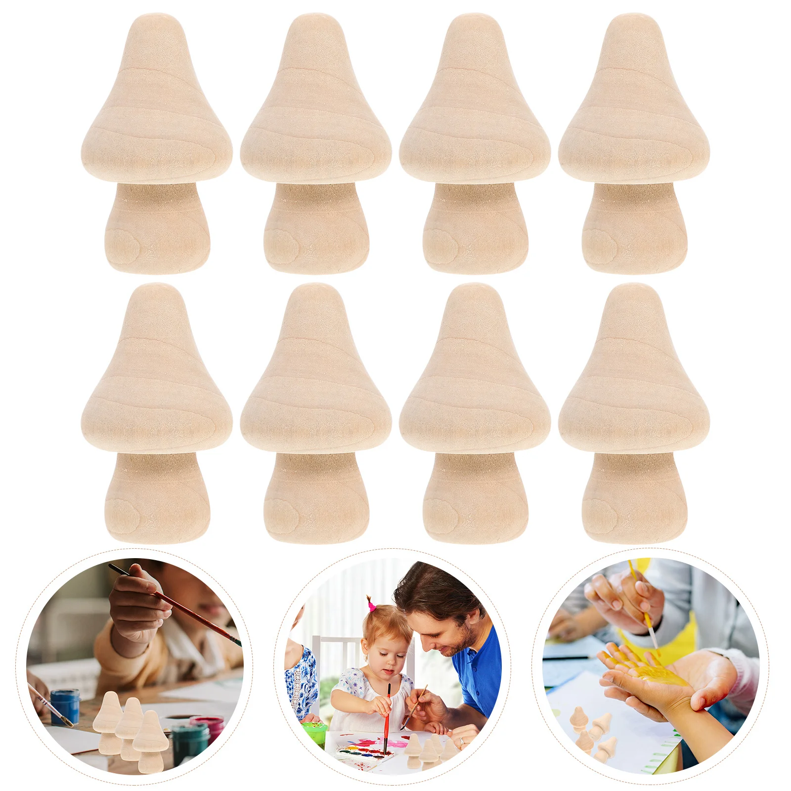 Mini ensemble de modèles de champignons en bois, 10 pièces, ensemble vierge pour bricolage, Graffiti, ornement de bureau, peinture artisanale, modélisation du bois inachevé