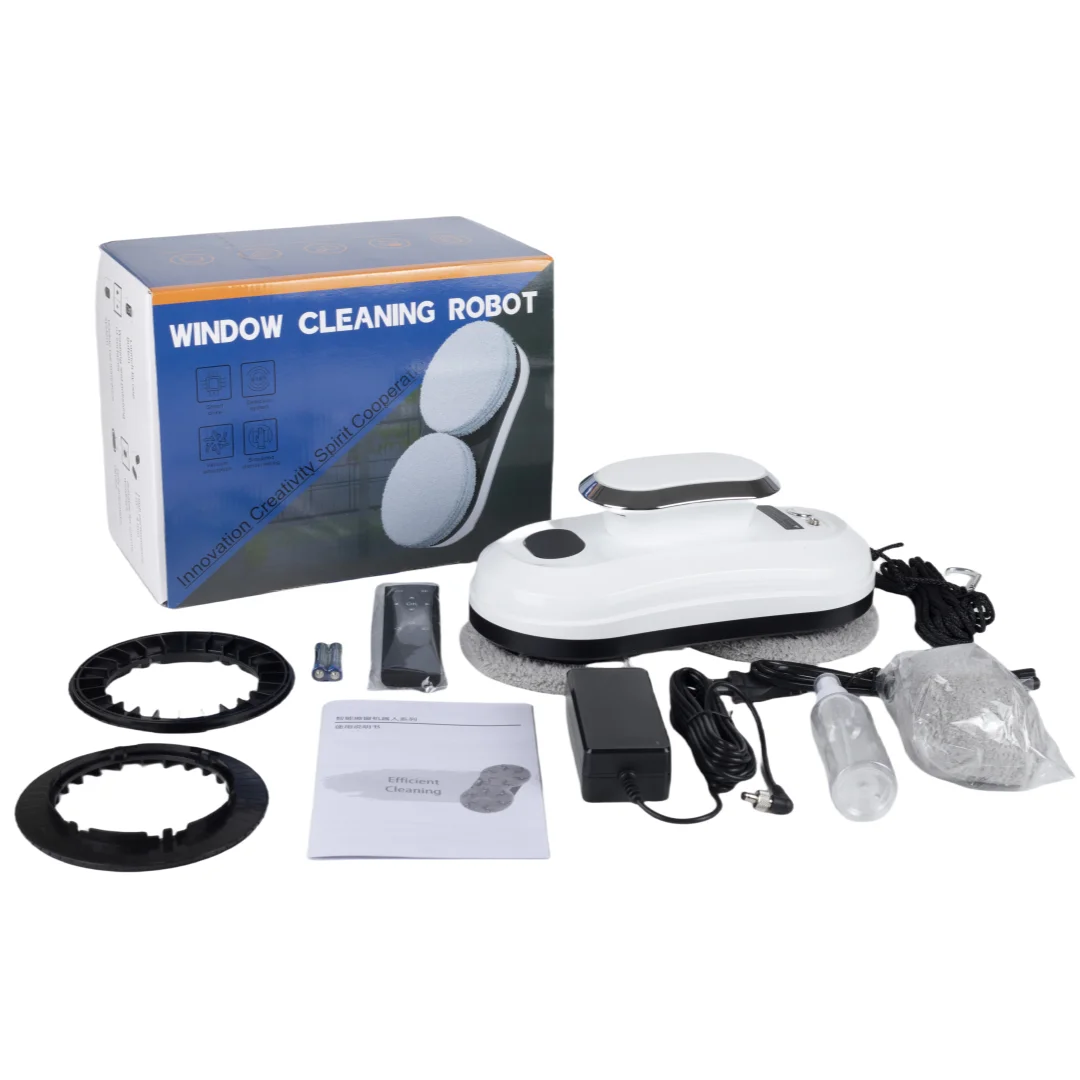 روبوت تنظيف النوافذ الذكي، منظف خارجي شاهق، تنظيف الأرضيات، جهاز التحكم عن بعد ووضعين تلقائيين