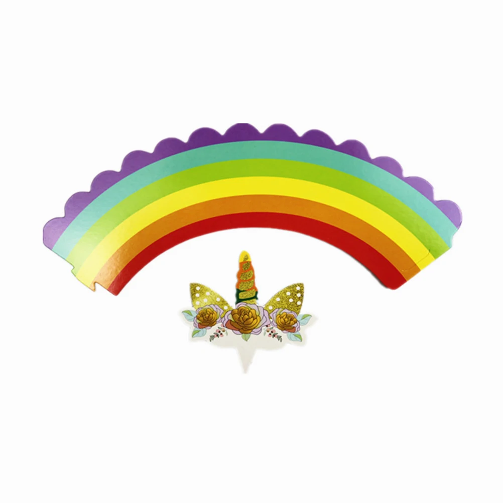 

96 Pcs Cake Decorations Cupcake Wrappers Party Toppers DIY Picks Paper Cups Birthday Wedding Cake Surrounding Cards