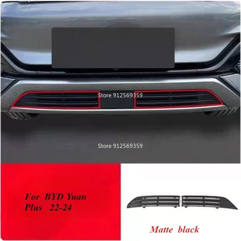 Car Modify Front Bumper Center Intake Grille Cover For BYD  Yuan PLUS 2022-2025 Front Buckle Insect Proof Net Accessor